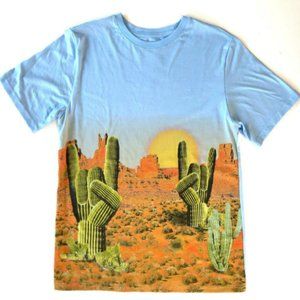 Wonder Nation Desert Scene Rock On Print T-Shirt Youth XXL (18) Sky Blue